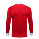 Conjunto Manchester United Zíper Longo Vermelho e Branco