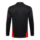 Conjunto AC Milan Zíper Curto Treino Preto